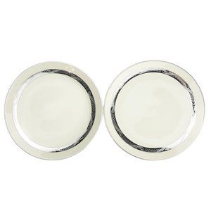 Flintridge China Bridal Wreath Platinum Trim Salad Plates Set Of 2